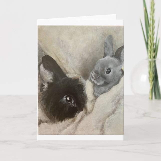 Bunnies Blank Greeting Card (Front)
