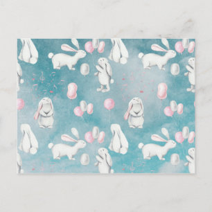 Bunnies Bunny in heaven-Cute Animal illustration Postcard