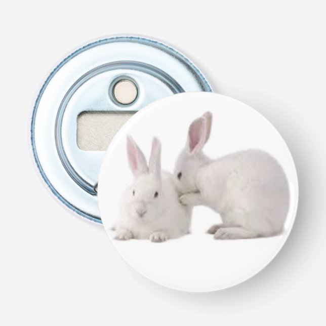 Bunnies Button Bottle Opener (Front)