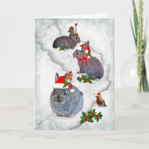 Bunnies' Christmas Party Card (Enter Own Message)