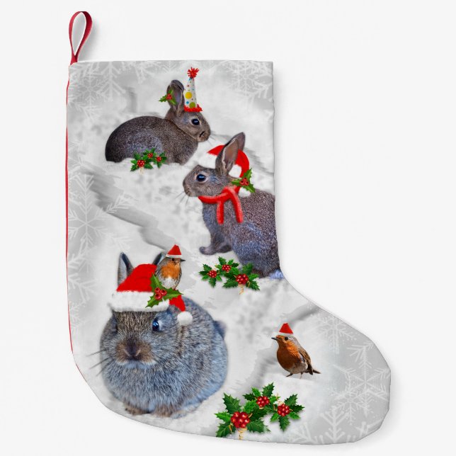 Bunnies Christmas Party Christmas Stocking (Front)