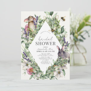 Bunnies de verdure Invitation nuptiale de printemp