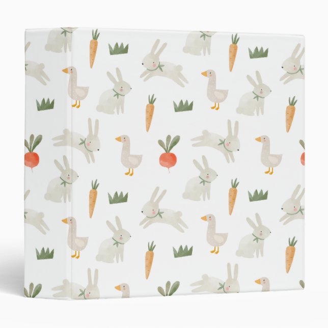 Bunnies & Ducks on the Farm Pattern Binder (Front/Spine)