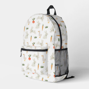 Bunnies & Ducks on the Farm Pattern Printed Backpack