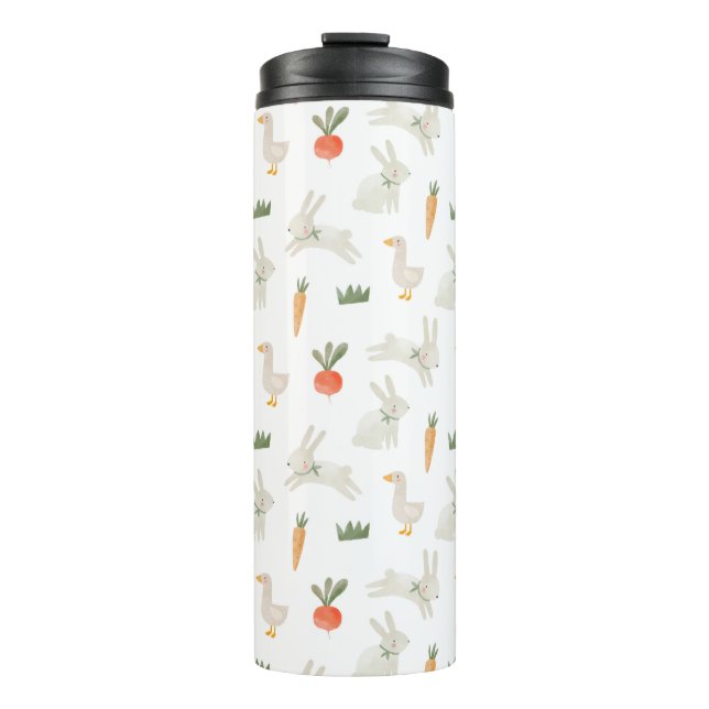 Bunnies & Ducks on the Farm Pattern Thermal Tumbler (Front)