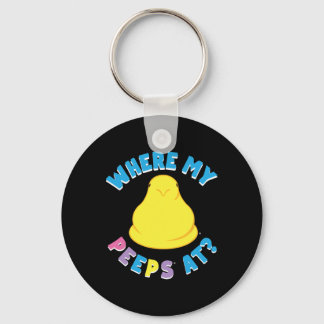 Bunnies Easter Where My Bunnies At Clic Chick  Keychain