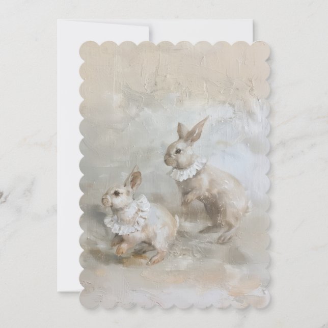 Bunnies - Flat Invitation size: 12.7 cm x 17.8 cm (Front)