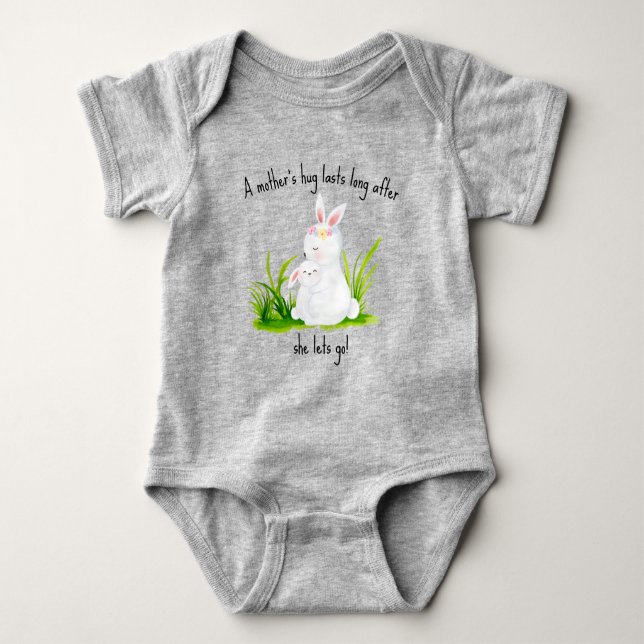 Bunnies Hugging Baby Bodysuit (Front)