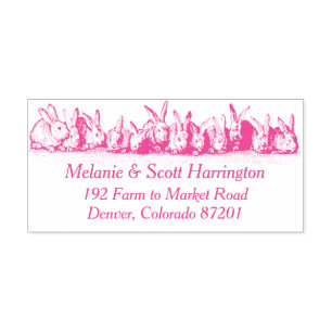 Bunnies in a Row Self-Inking Return Address Stamp