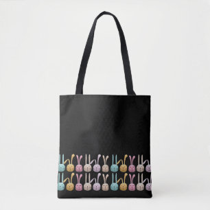 Bunnies in a row tote bag