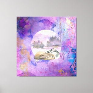 Bunnies in Lavender Dream Canvas Print