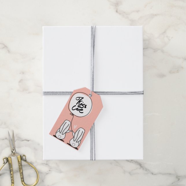 Bunnies in Love | Valentines Gift Tag (With Twine)