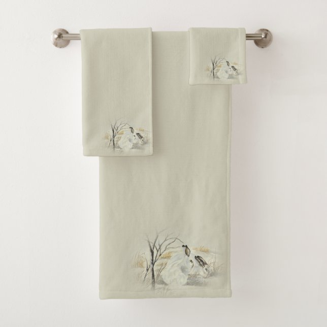 Bunnies / Rabbits Bath Towel Set (Insitu)