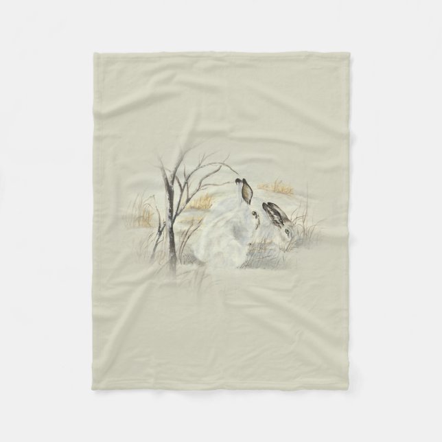 Bunnies / Rabbits Fleece Blanket (Front)