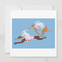 Bunnies riding Greyhounds