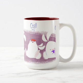 Bunnies Texting Mug (pink)