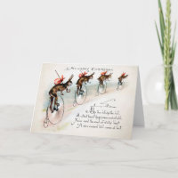 Bunnies victoriennes sur la carte de Noël