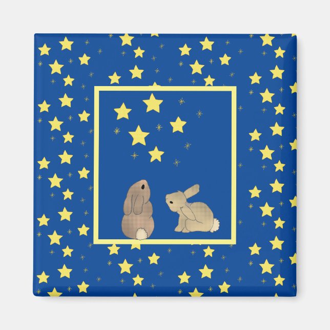 Bunnies with Stars Magnet (Front)