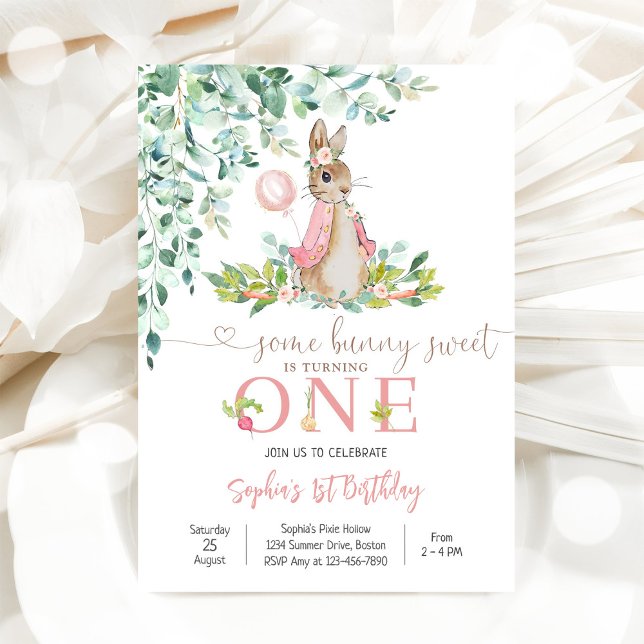 Bunny 1st Birthday Invitation (Creator Uploaded)