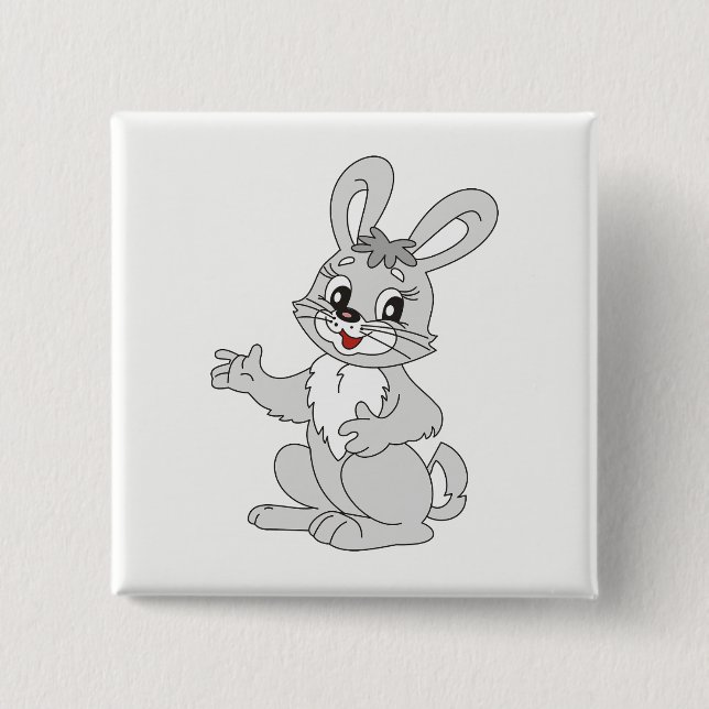 Bunny 2 Inch Square Button (Front)