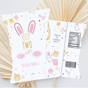 Bunny 2nd Birthday Chip Bag Easter Rabbit Pink