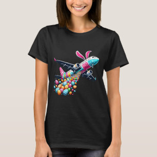 Bunny Airplane Easter Egg Mens Kids Boys Easter Ai T-Shirt