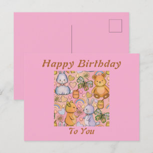 Bunny and Bear Birthday card