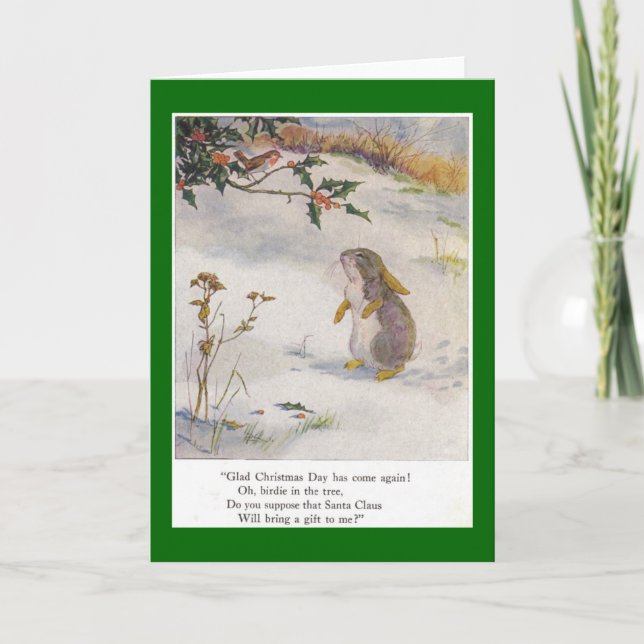 Bunny and Birdie Christmas Holiday Card (Front)
