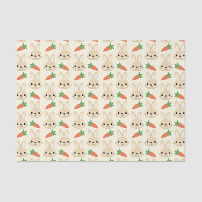 Bunny and Carrot Easter Pattern Tissue Paper (Front)