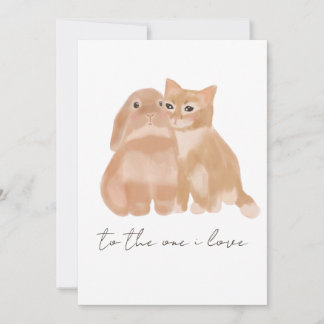 bunny and cat! card