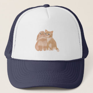 bunny and cat hat!  trucker hat