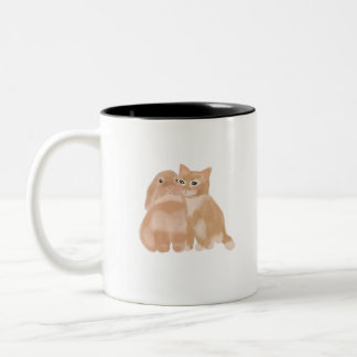bunny and cat! mug