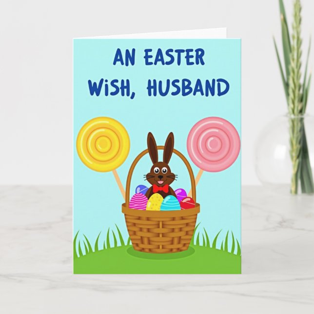 Bunny And Eggs Holiday Card (Front)