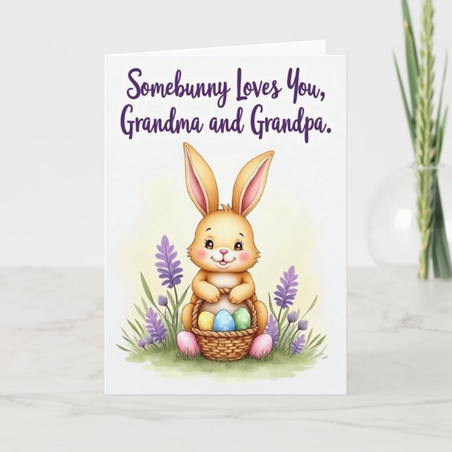 Bunny And Eggs Spring Day Card (Front)