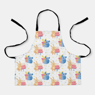 Bunny And Koala Bear On Children Birthday Party Apron