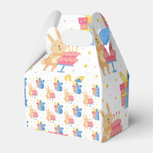 Bunny And Koala Bear On Children Birthday Party Favor Box