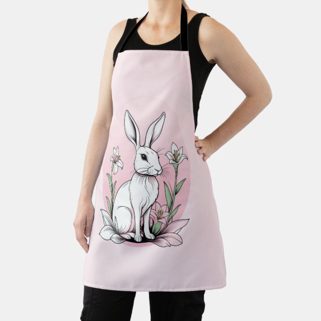 Bunny and Lilies Apron (Insitu)