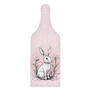 Bunny and Lilies Cutting Board
