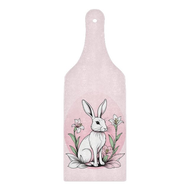 Bunny and Lilies Cutting Board (Front)