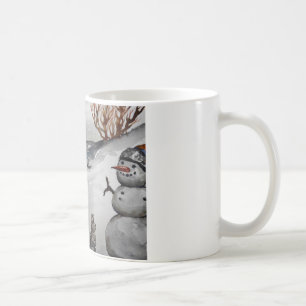 Bunny and Snowman winter mug