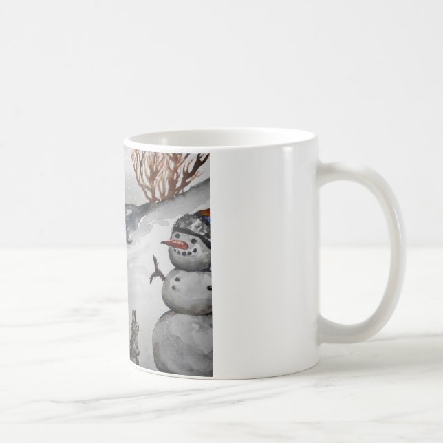 Bunny and Snowman winter mug (Right)