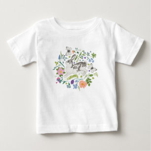 Bunny and Spring Flowers   Baby T-Shirt