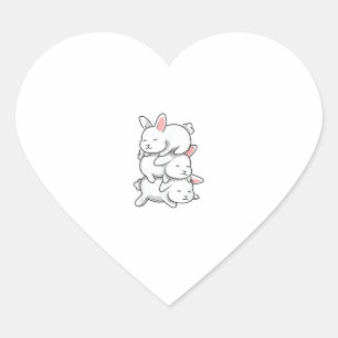 Bunny Animal - Funny Pet Kawaii Rabbit Heart Sticker