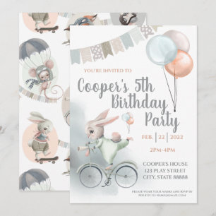 Bunny Anniversaire Fête Invitation