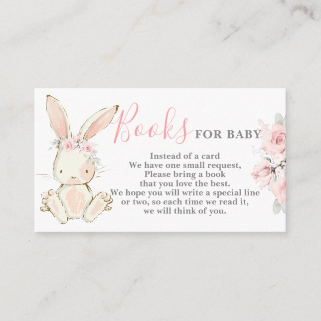 Bunny Apportez un livre pour la carte fille (Devant)