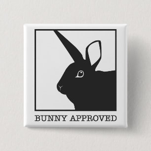 BUNNY APPROVED 2 INCH SQUARE BUTTON
