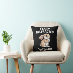 Bunny Art Cute Rabbit Hare Design Men Women Kids Throw Pillow