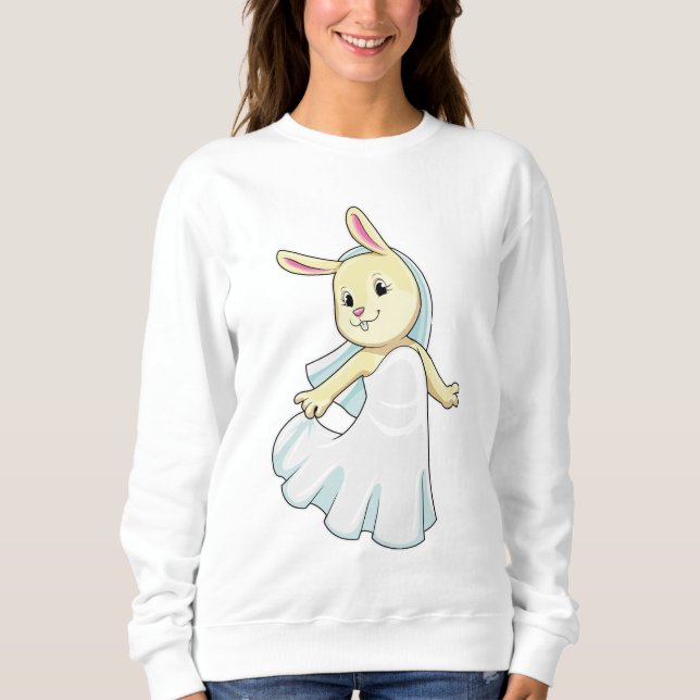 Bunny as Bride with Veil Sweatshirt (Front)