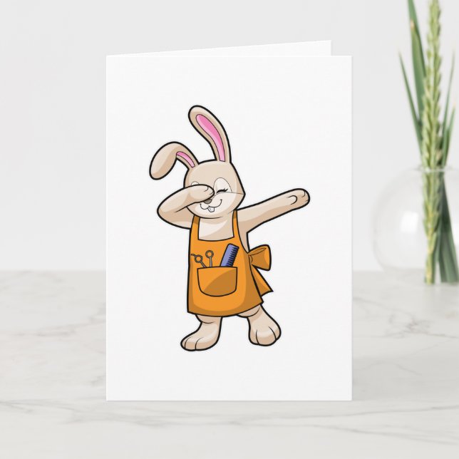 Bunny as Hairdresser with Comb & Scissors Card (Front)