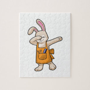 Bunny as Hairdresser with Comb & Scissors Jigsaw Puzzle